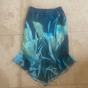 teal floral beachy tropical skirt